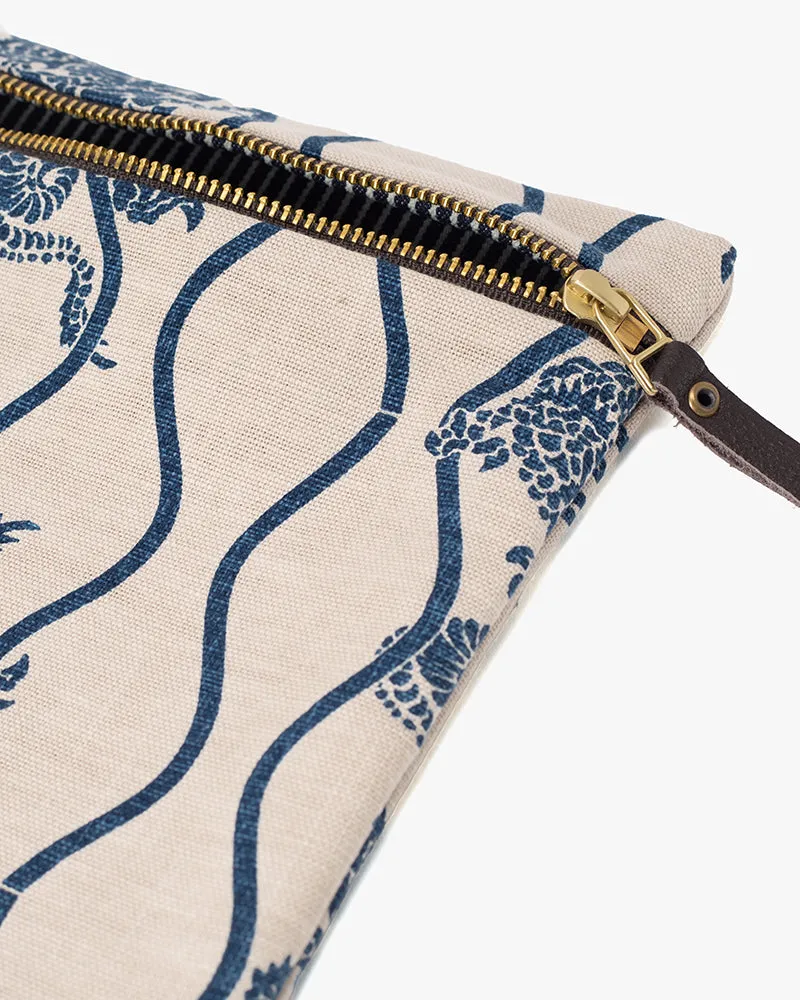 Kiriko Original Flat Medium Zipper Pouch, Cream Tachiwaku Dragon sold by Kiriko product image thumbnail 3