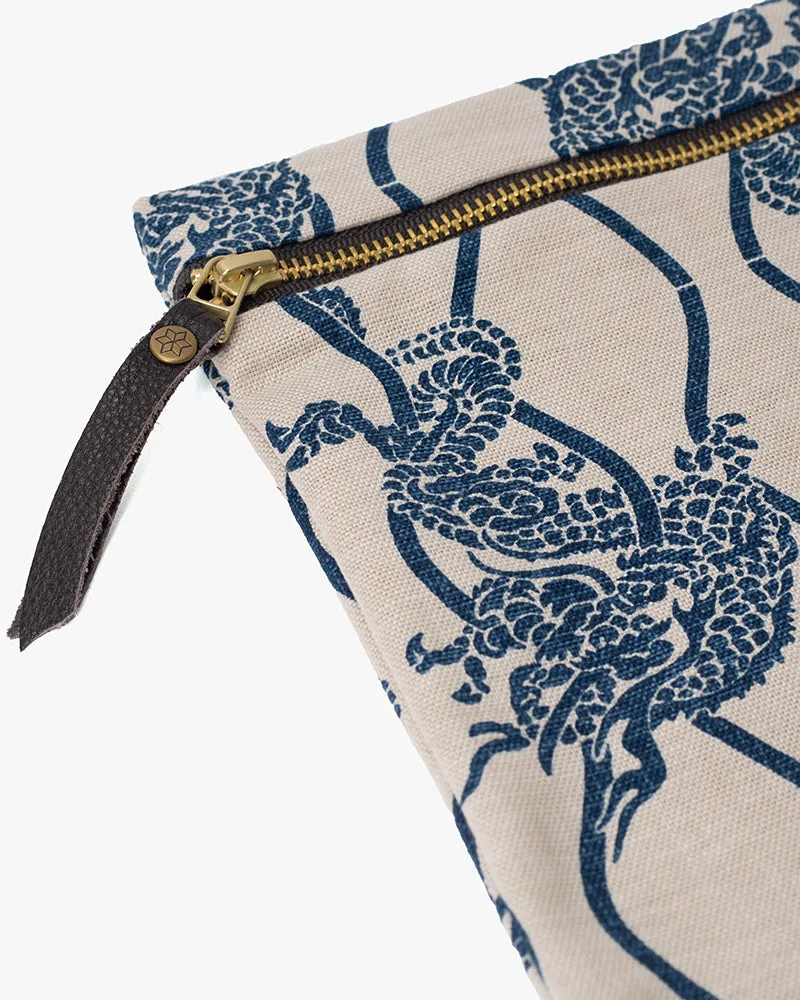 Kiriko Original Flat Medium Zipper Pouch, Cream Tachiwaku Dragon sold by Kiriko product image thumbnail 2