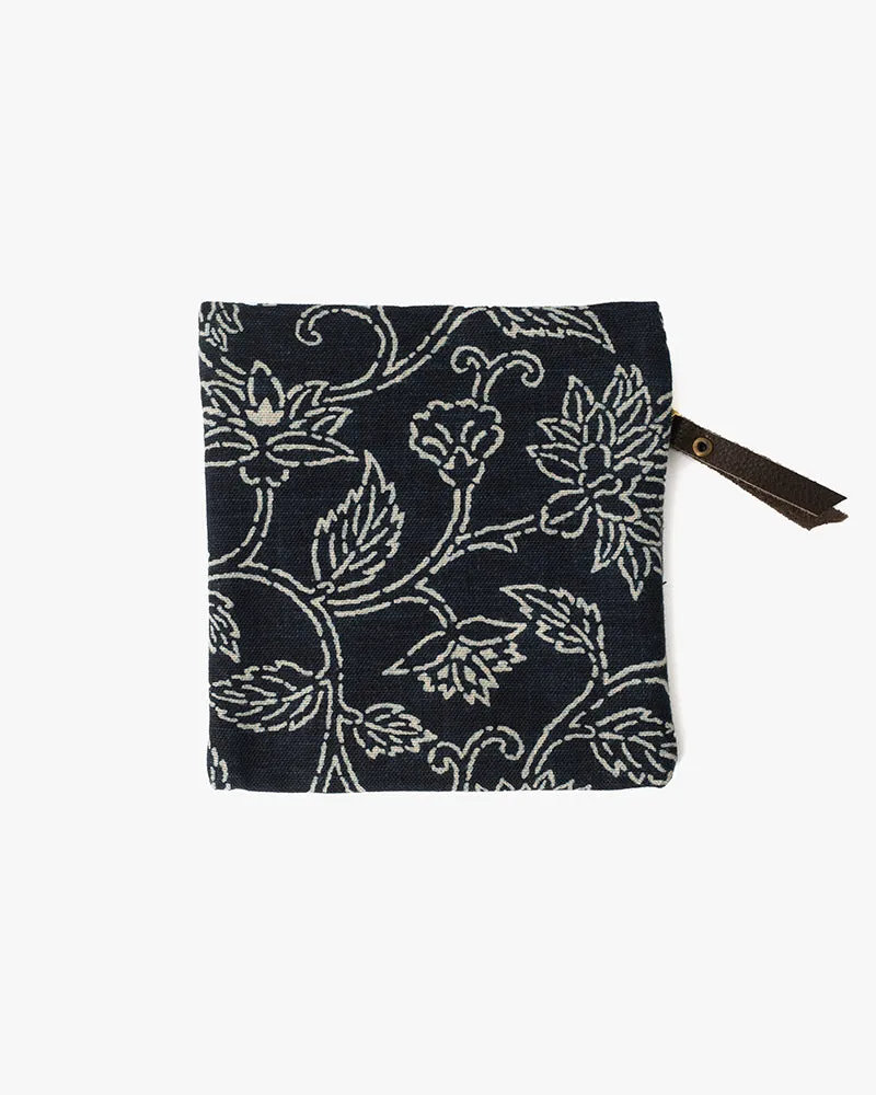 Kiriko Original Flat Zipper Pouch, Small, Indigo Katazome sold by Kiriko product image thumbnail 4