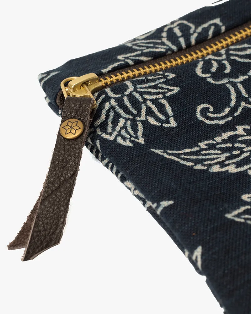 Kiriko Original Flat Zipper Pouch, Small, Indigo Katazome sold by Kiriko product image thumbnail 2