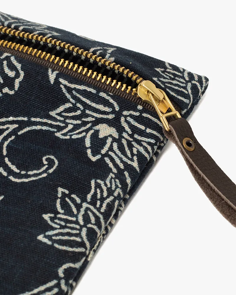 Kiriko Original Flat Zipper Pouch, Small, Indigo Katazome sold by Kiriko product image thumbnail 3