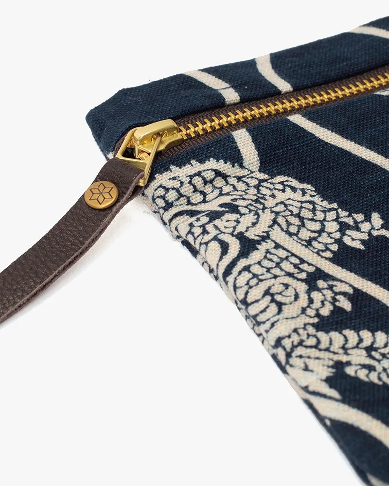 Kiriko Original Flat Zipper Pouch, Small, Indigo Tachiwaku Dragon sold by Kiriko product image thumbnail 2