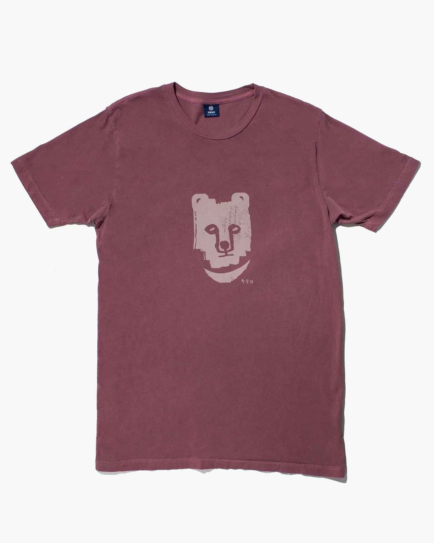 Kiriko Original Tee, 6oz Cotton, Printed Kuma, Semamori Embroidery, Fuschia sold by Kiriko product image thumbnail 4