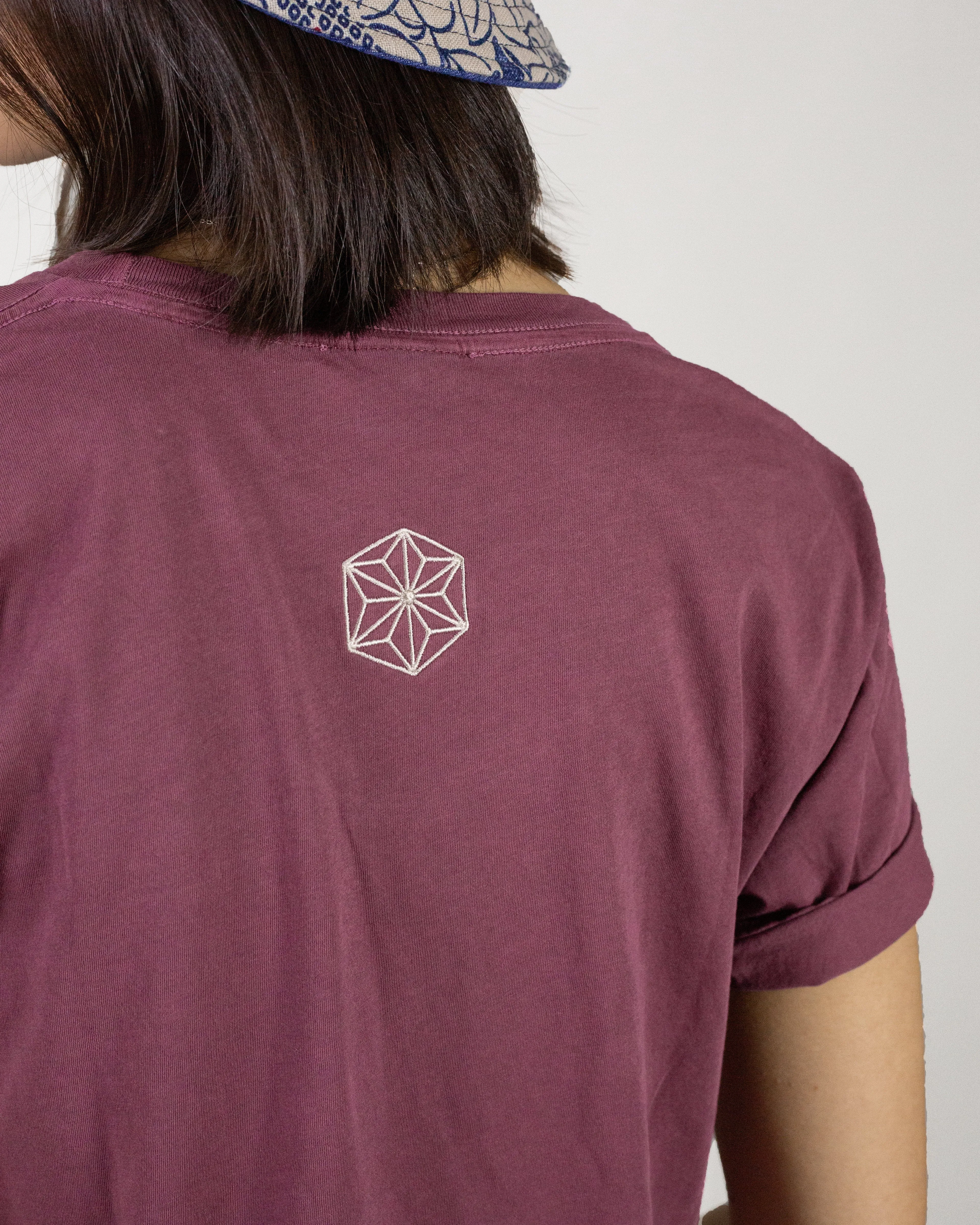 Kiriko Original Tee, 6oz Cotton, Printed Kuma, Semamori Embroidery, Fuschia sold by Kiriko product image thumbnail 3