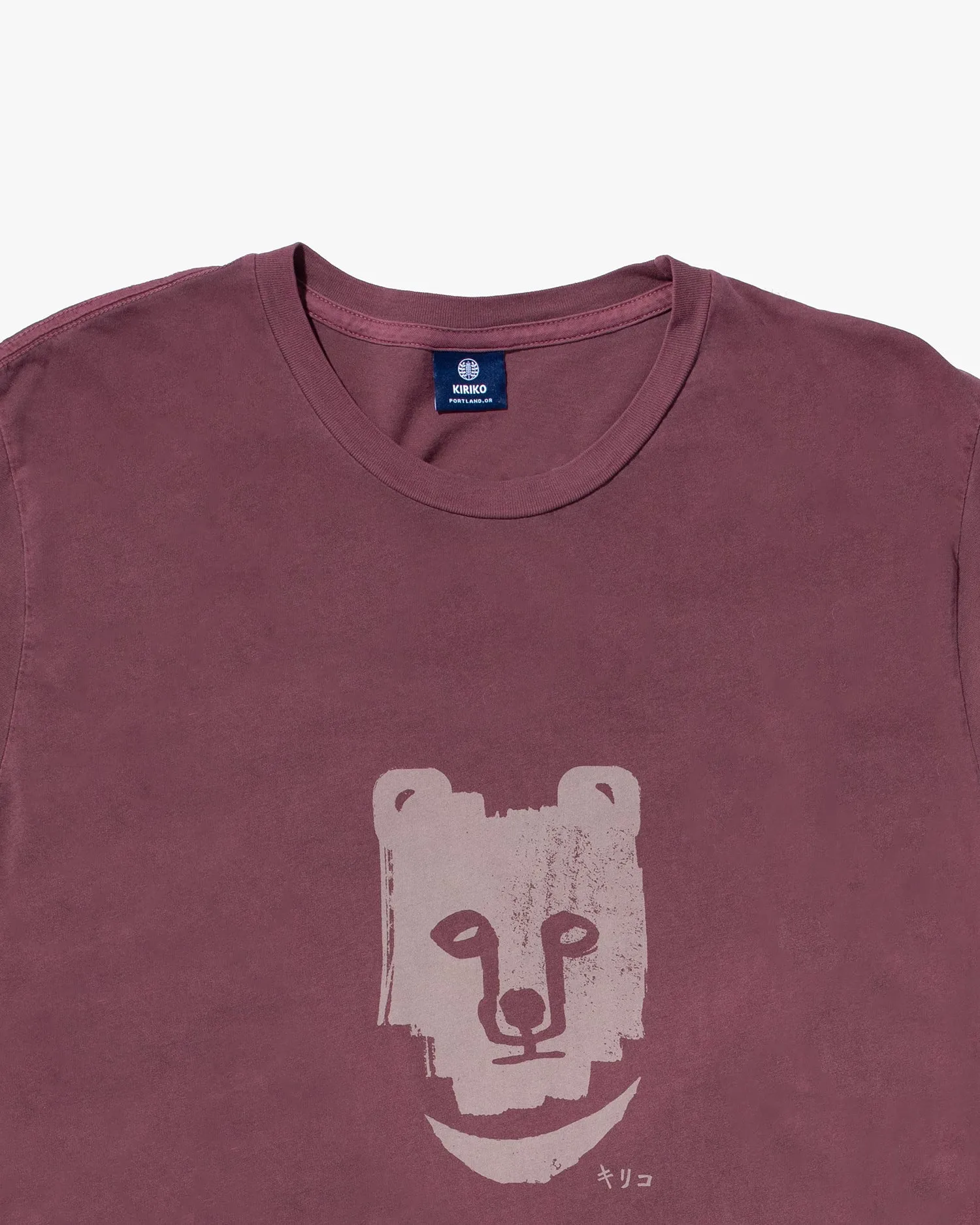 Kiriko Original Tee, 6oz Cotton, Printed Kuma, Semamori Embroidery, Fuschia sold by Kiriko product image thumbnail 5