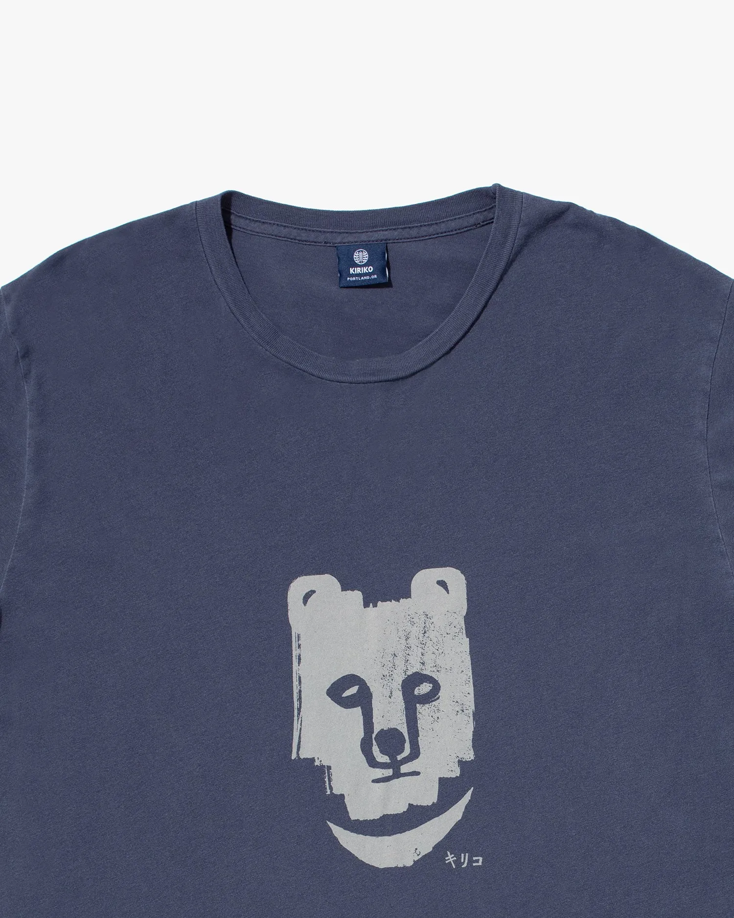 Kiriko Original Tee, 6oz Cotton, Printed Kuma, Semamori Embroidery, Navy sold by Kiriko product image thumbnail 2