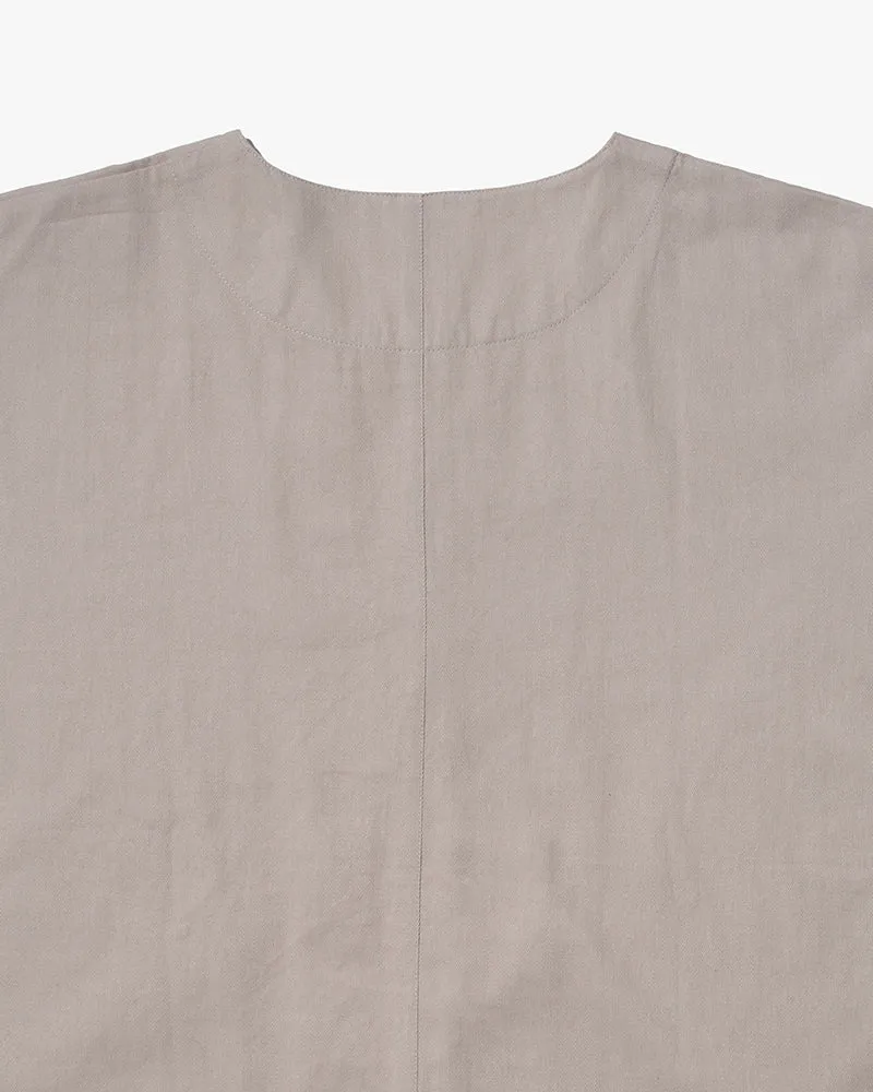 Wa-Modern, Herringbone Button Down Tunic Shirt, Bone sold by Kiriko product image thumbnail 4