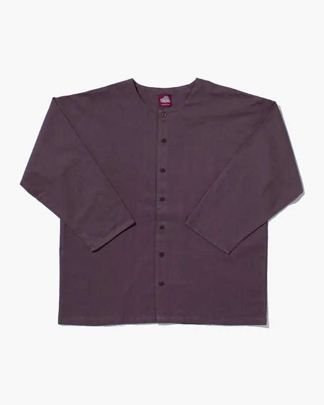 Wa-Modern, Herringbone Button Down Tunic Shirt, Lavender sold by Kiriko