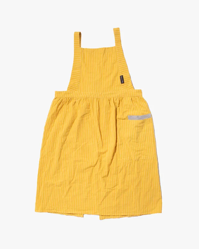 Bisque Femme Folia Gather Apron - Yellow and White Stripe sold by Kiriko