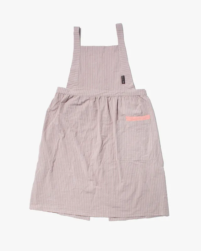 Bisque Femme Folia Gather Apron - Thistle and White Stripe sold by Kiriko