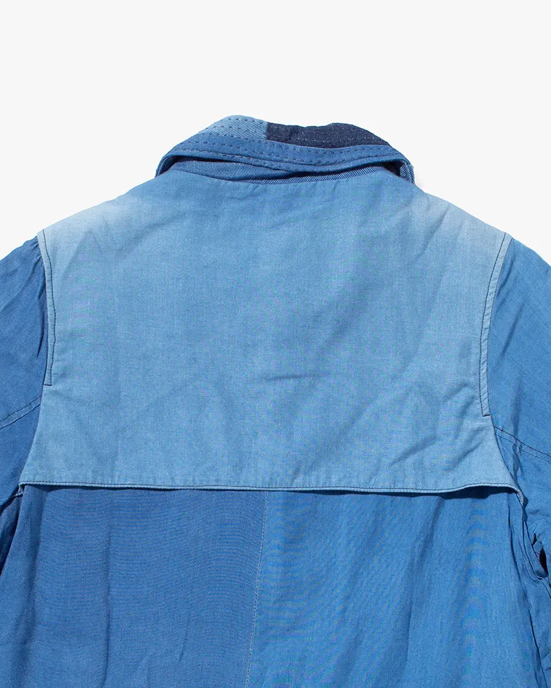 Japanese Repro Chore Coat, Funset, Patchwork Denim with Sashiko Collar - S sold by Kiriko product image thumbnail 5