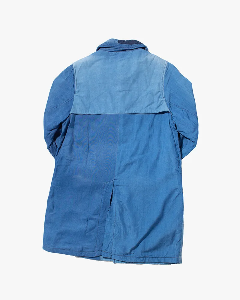 Japanese Repro Chore Coat, Funset, Patchwork Denim with Sashiko Collar - S sold by Kiriko product image thumbnail 4