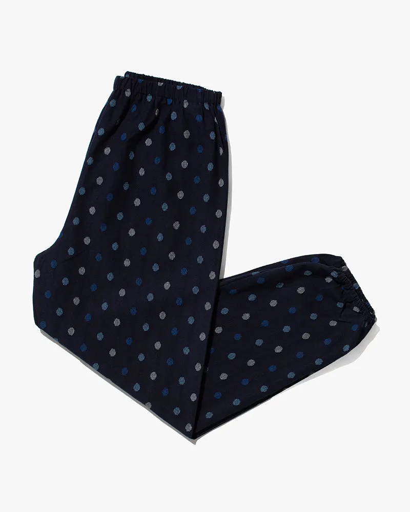 Monpe Pants, Women's, Indigo with Multi-Blue Polka Dots sold by Kiriko product image thumbnail 3