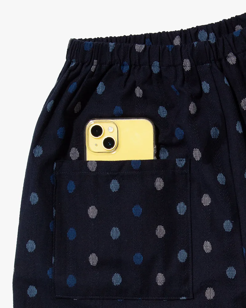 Monpe Pants, Women's, Indigo with Multi-Blue Polka Dots sold by Kiriko product image thumbnail 4