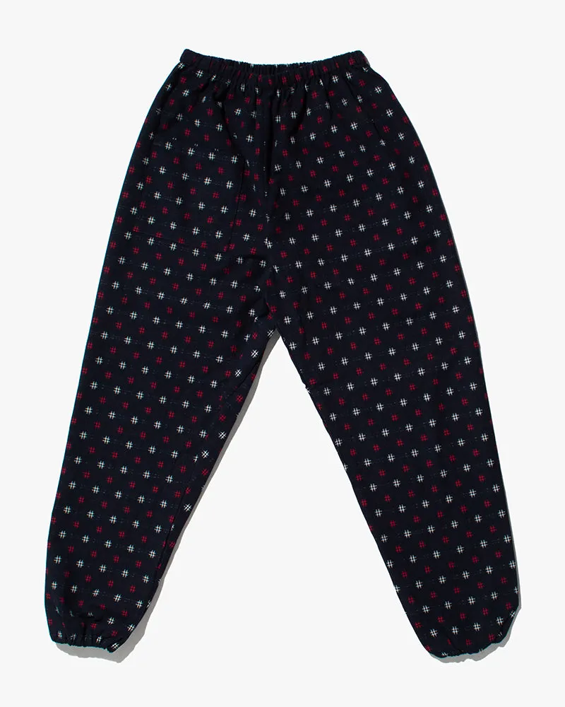 Monpe Pants, Women's, Indigo with Red and White Igeta sold by Kiriko product image thumbnail 2