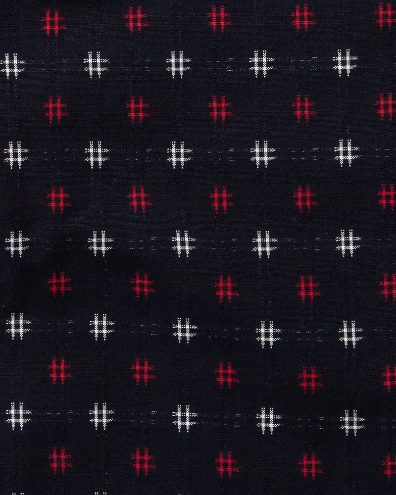 Monpe Pants, Women's, Indigo with Red and White Igeta sold by Kiriko product image thumbnail 4