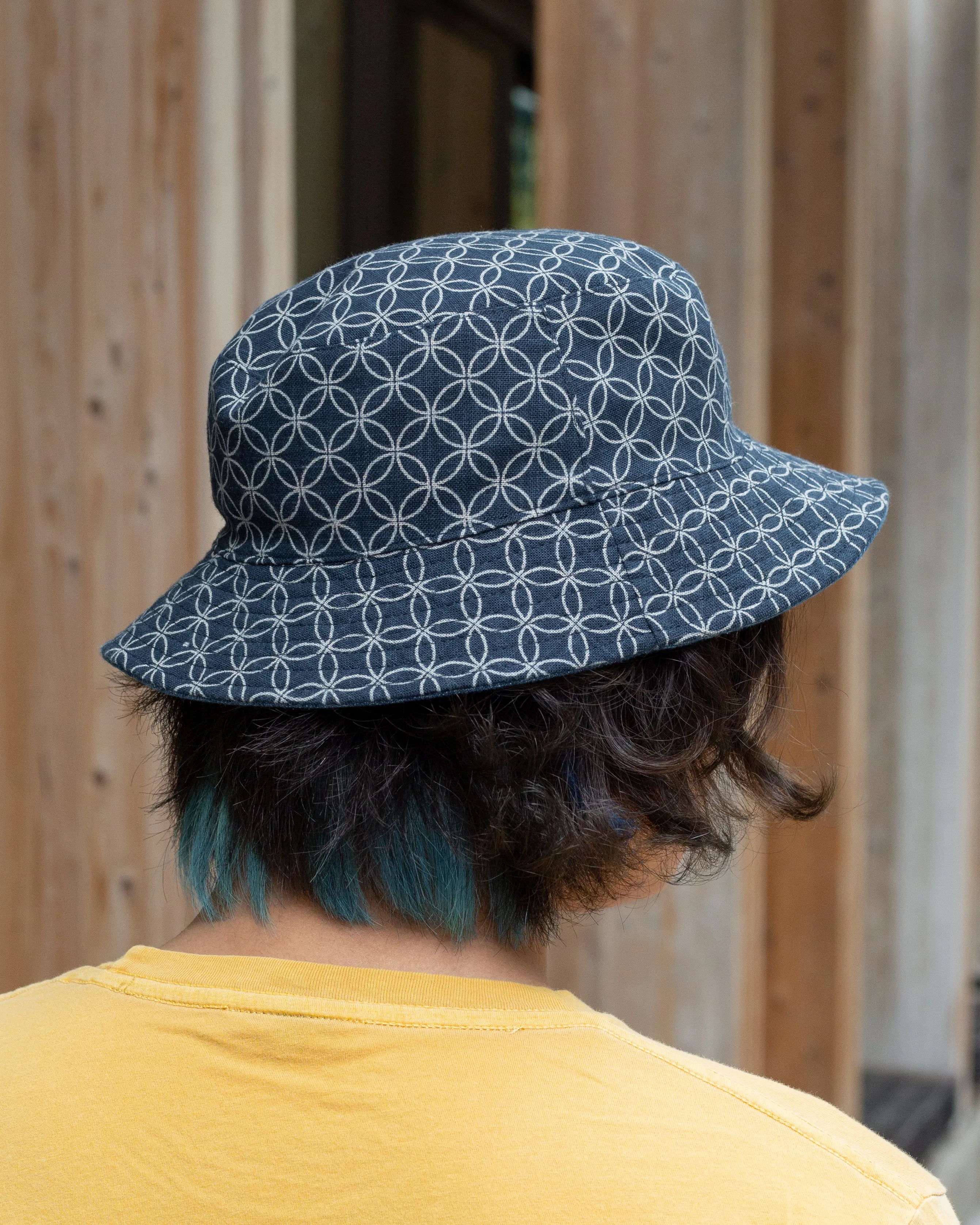 Kiriko Original Bucket Hat, Reversible, Shippou Denim sold by Kiriko product image thumbnail 2