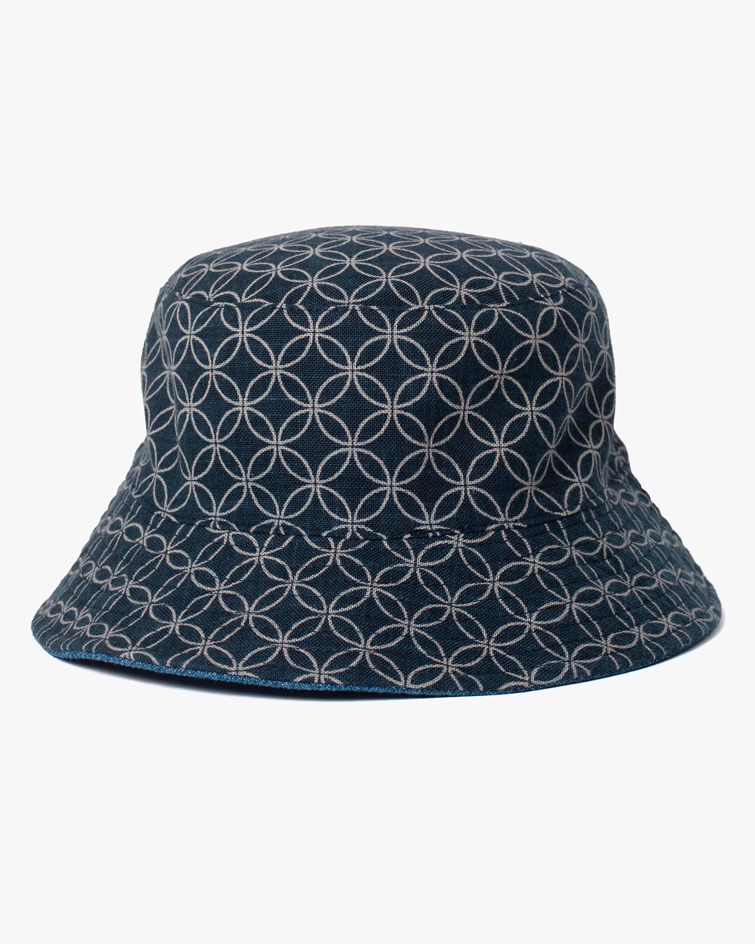 Kiriko Original Bucket Hat, Reversible, Shippou Denim sold by Kiriko product image thumbnail 4