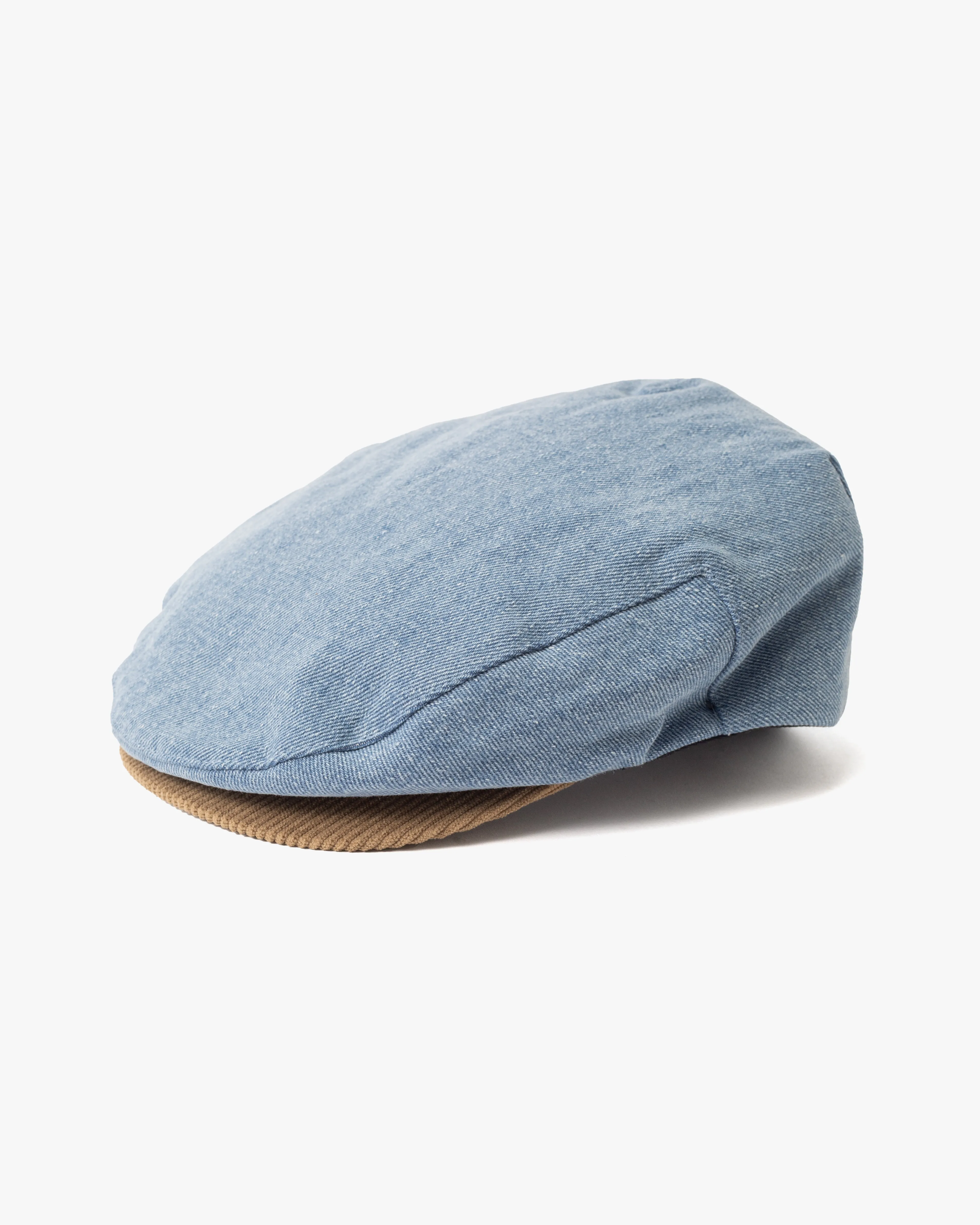 Newsboy Cap, Brixton, Brood, Denim with Corduroy Hooligan Ivy sold by Kiriko product image thumbnail 2