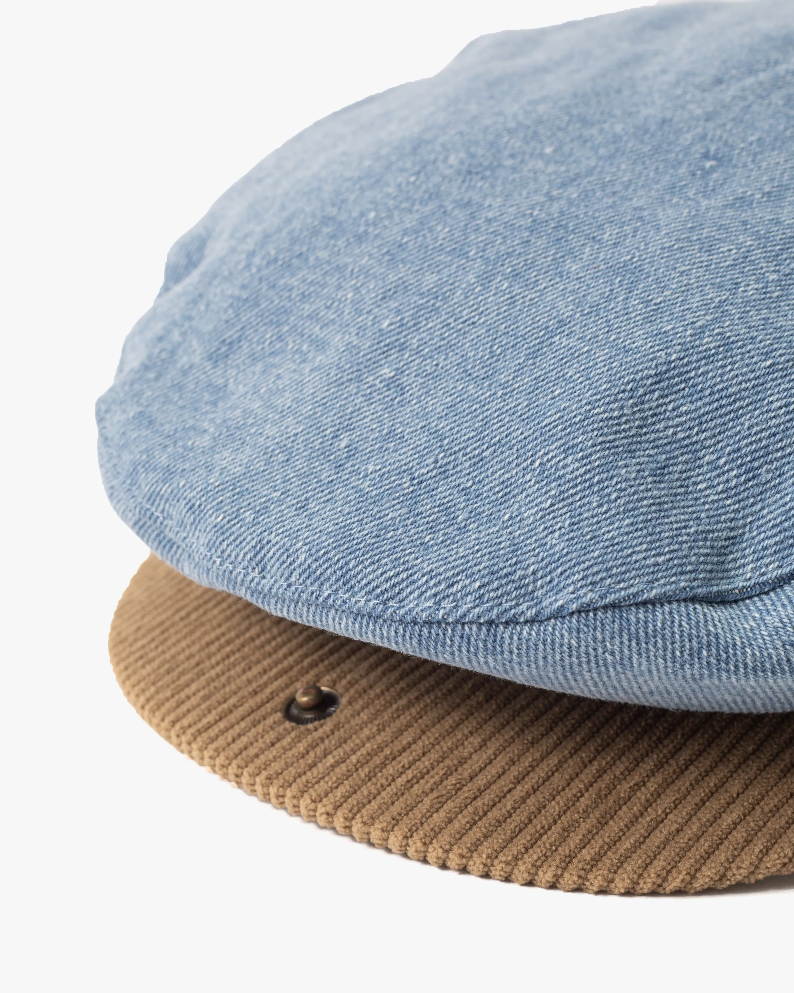 Newsboy Cap, Brixton, Brood, Denim with Corduroy Hooligan Ivy sold by Kiriko product image thumbnail 4