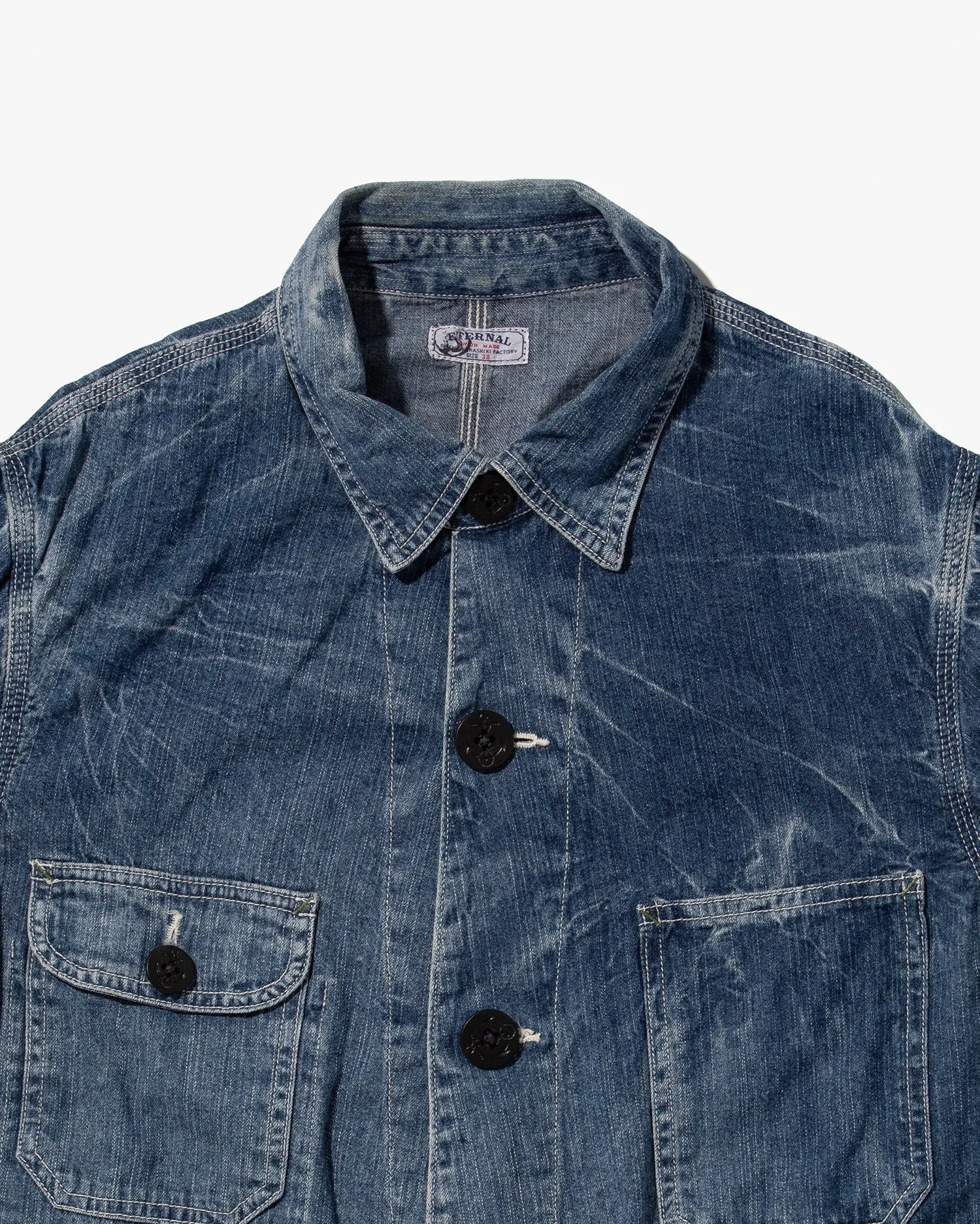 Japanese Repro Denim Chore Coat, Eternal, Acid Wash - M sold by Kiriko product image thumbnail 3