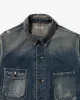 Japanese Repro Denim Chore Coat, Eternal, Distressed Detailing - L sold by Kiriko