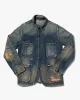 Japanese Repro Denim Chore Coat, Eternal, Distressed Detailing - L sold by Kiriko