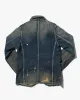 Japanese Repro Denim Chore Coat, Eternal, Distressed Detailing - L sold by Kiriko