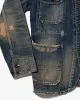 Japanese Repro Denim Chore Coat, Eternal, Distressed Detailing - L sold by Kiriko
