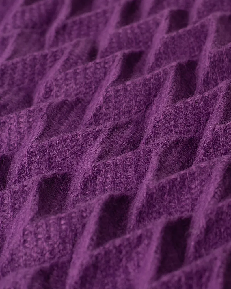 Wa-Modern Scarf, Yagasuri, Bright Purple sold by Kiriko product image thumbnail 4