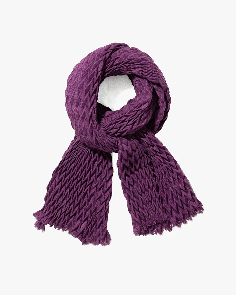 Wa-Modern Scarf, Yagasuri, Bright Purple sold by Kiriko
