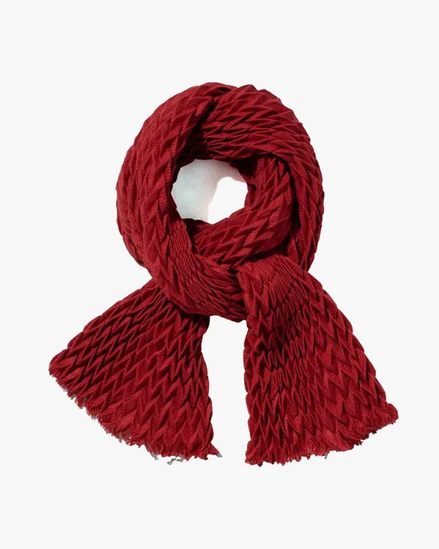 Wa-Modern Scarf, Yagasuri, Bright Red sold by Kiriko