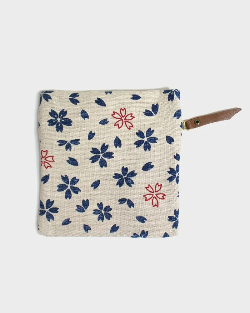 Kiriko Original Flat Zipper Pouch, Small, Cream Sakura sold by Kiriko product image thumbnail 4