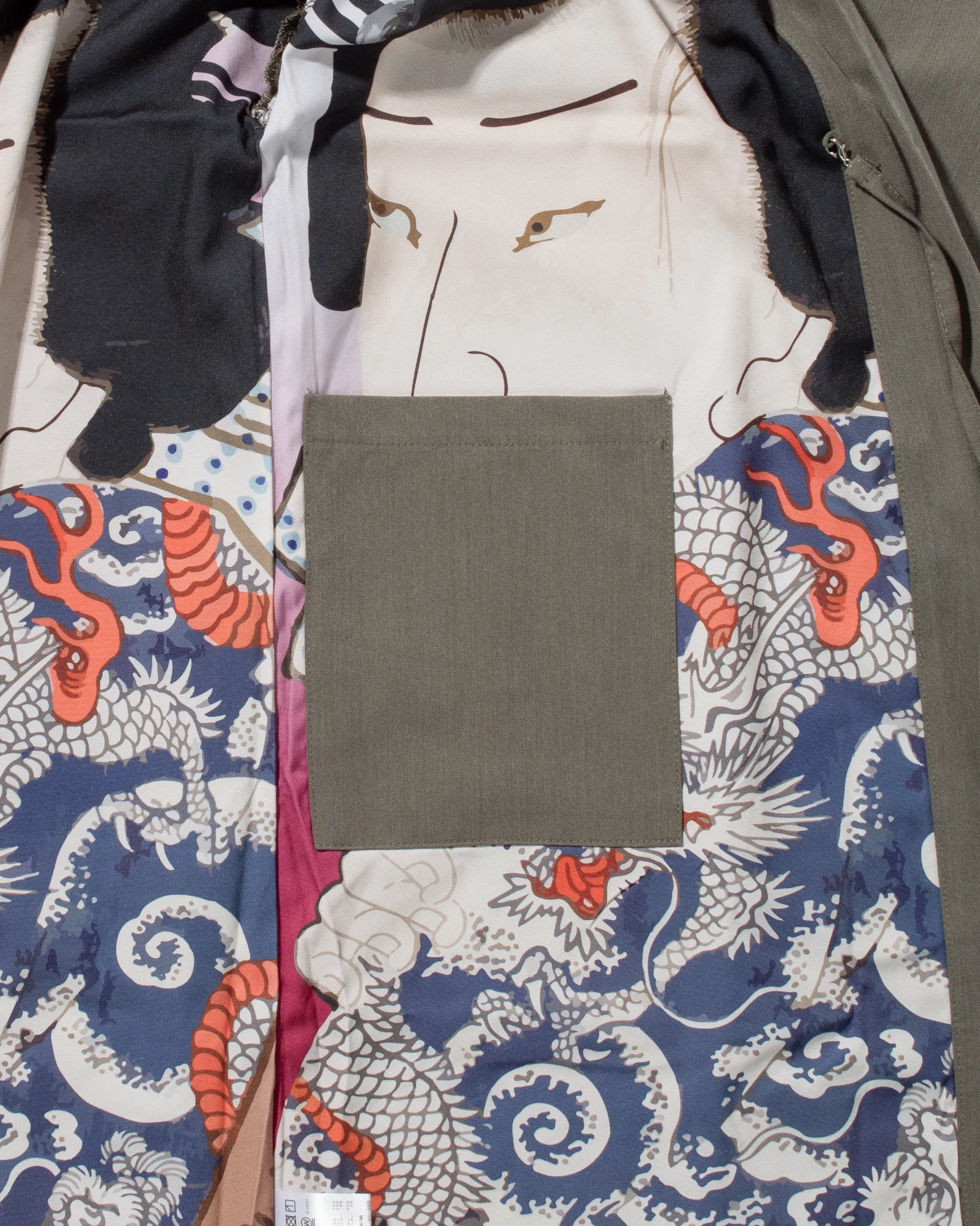 Wa-Modern Haori Robe, Grey Geisha and Ryu sold by Kiriko product image thumbnail 4
