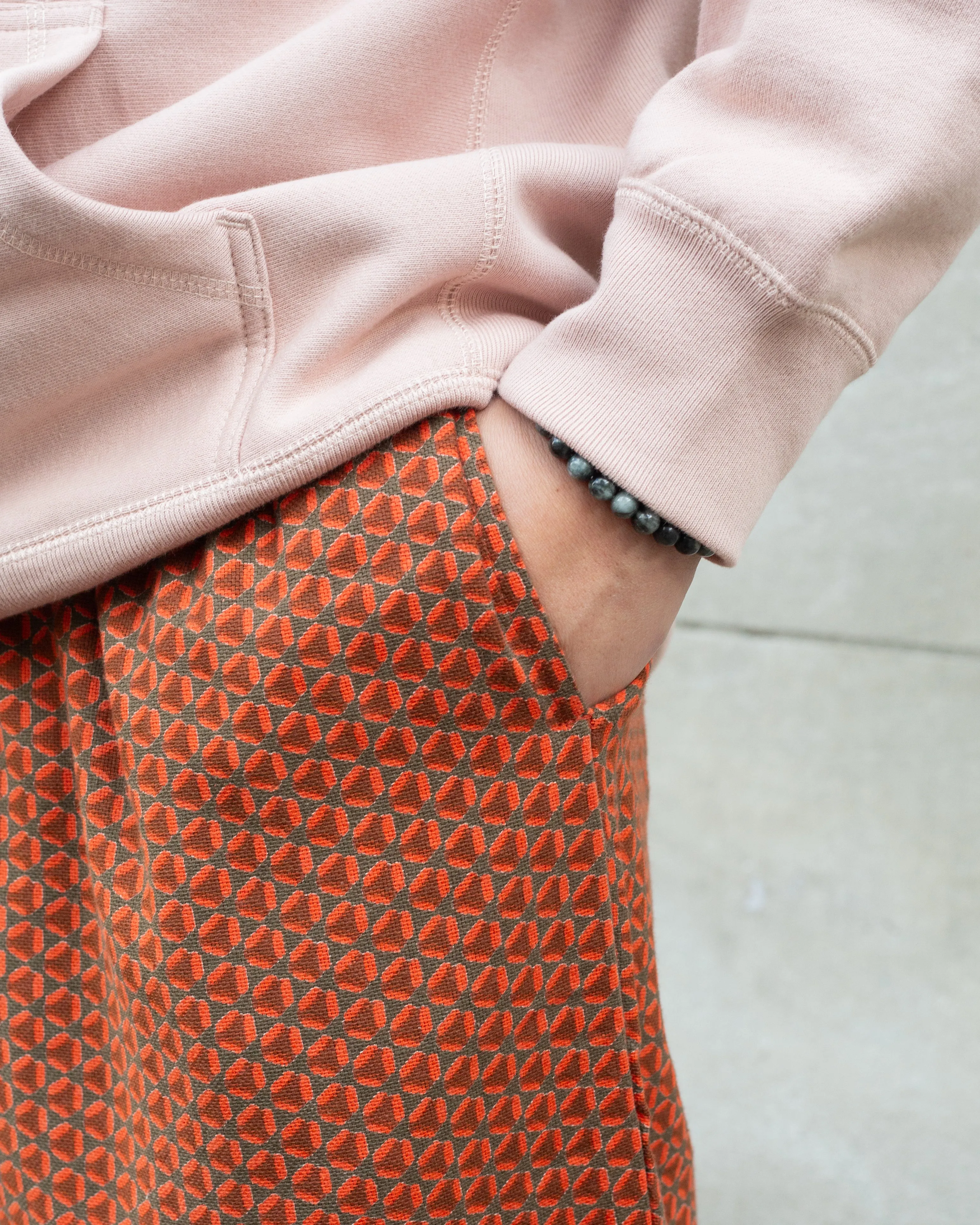 Wa-Modern Drawstring Pants, Orange Circle Pattern sold by Kiriko product image thumbnail 4
