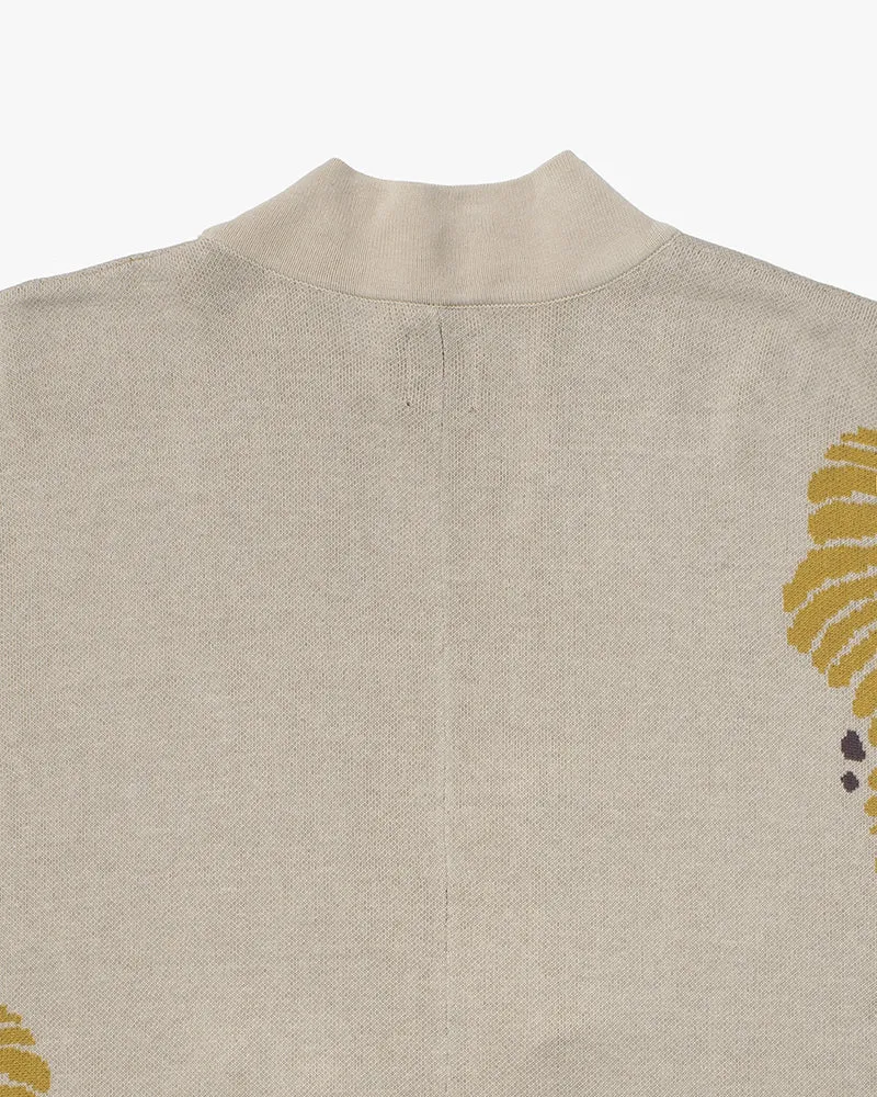 Wa-Modern, Cardigan Haori, Cream with Yellow Ginkgo Leaves sold by Kiriko product image thumbnail 5