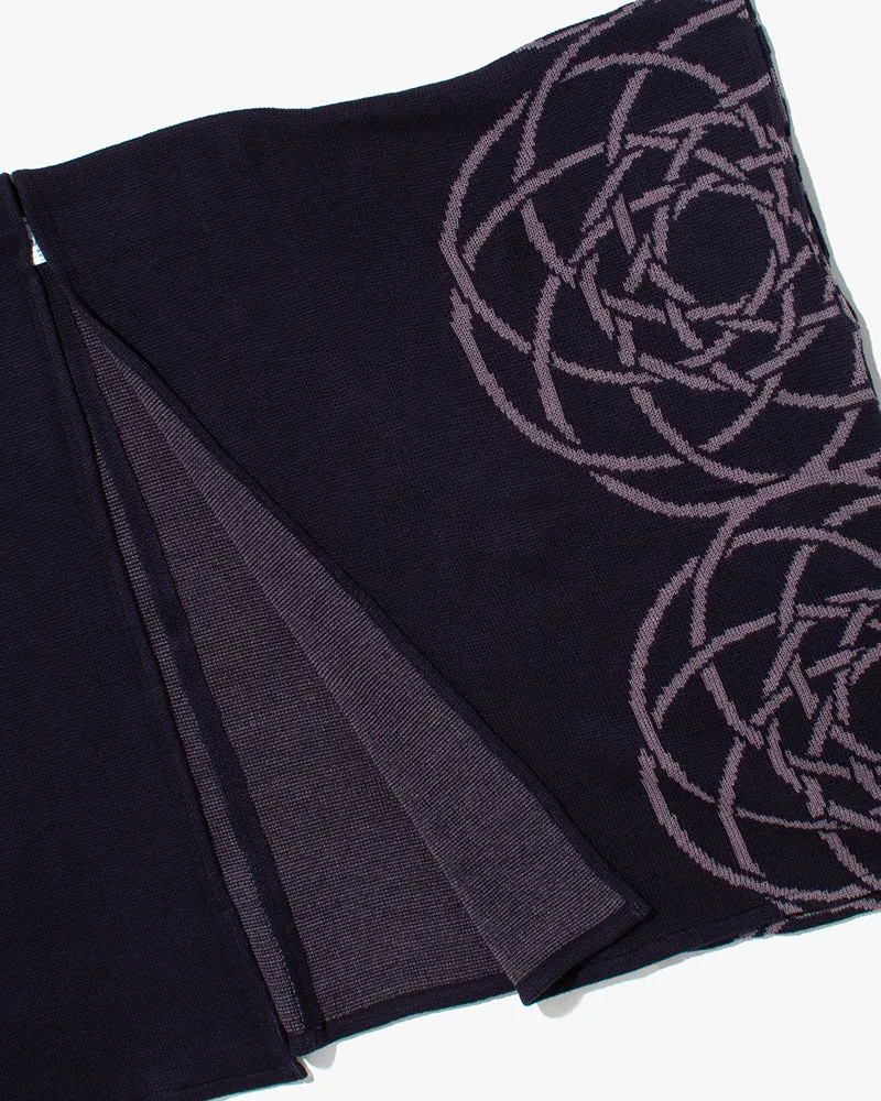 Wa-Modern Poncho, Indigo with Lavender Mizuhiki sold by Kiriko product image thumbnail 2