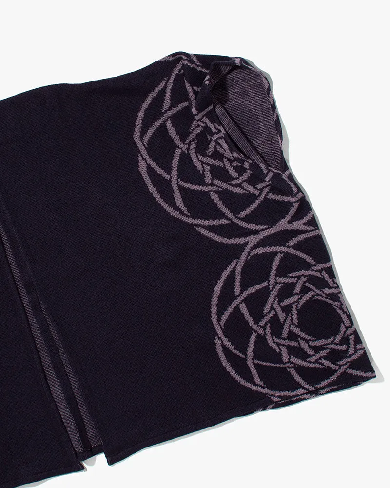 Wa-Modern Poncho, Indigo with Lavender Mizuhiki sold by Kiriko product image thumbnail 3