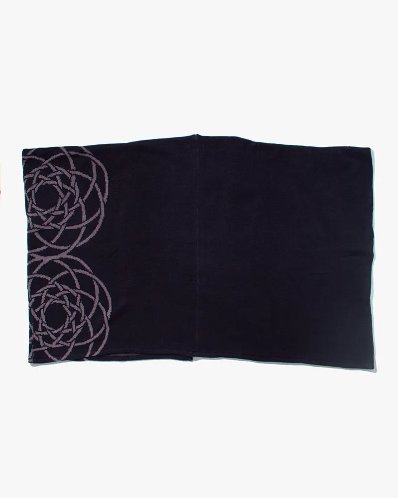 Wa-Modern Poncho, Indigo with Lavender Mizuhiki sold by Kiriko product image thumbnail 4