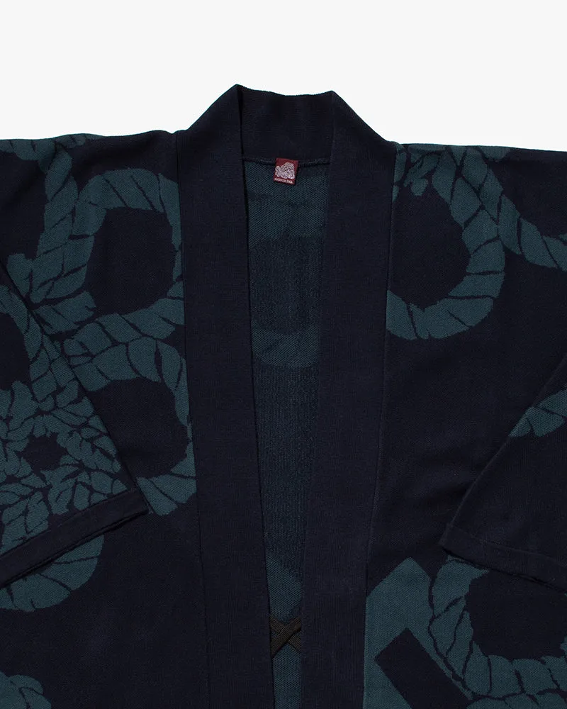 Wa-Modern, Cardigan Robe, Indigo with Teal Nawa sold by Kiriko product image thumbnail 3