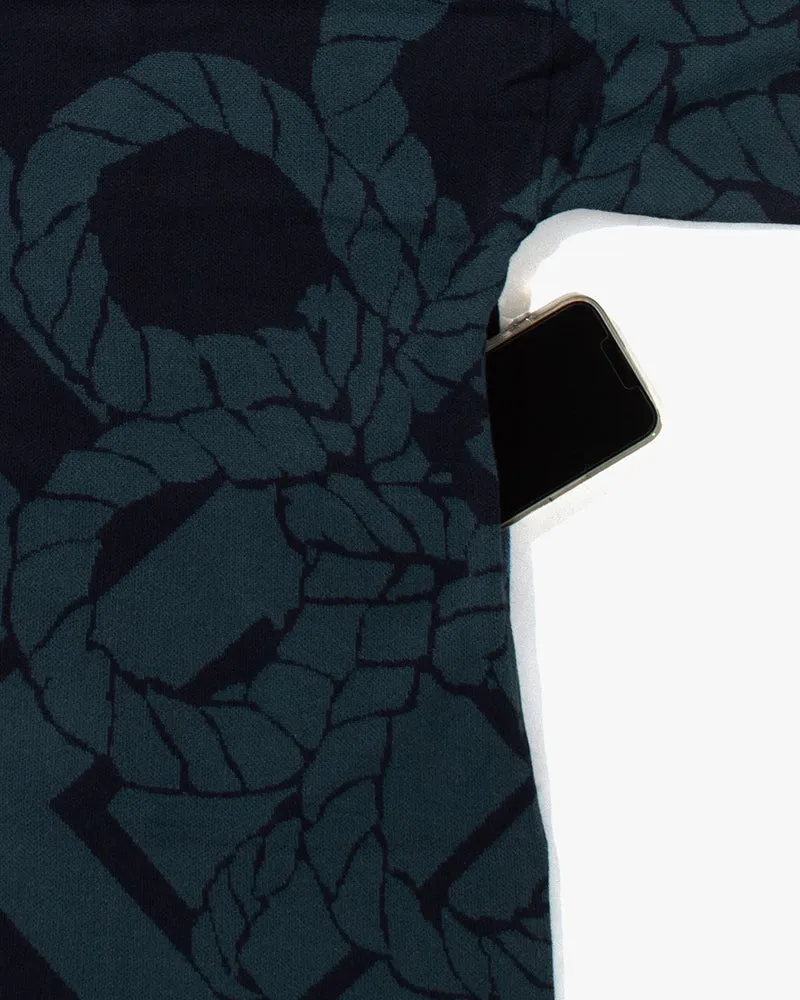 Wa-Modern, Cardigan Robe, Indigo with Teal Nawa sold by Kiriko product image thumbnail 5