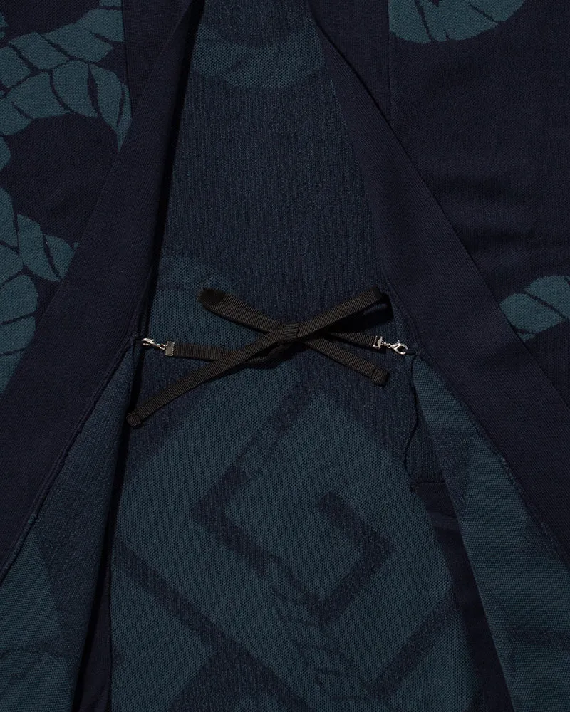 Wa-Modern, Cardigan Robe, Indigo with Teal Nawa sold by Kiriko product image thumbnail 4