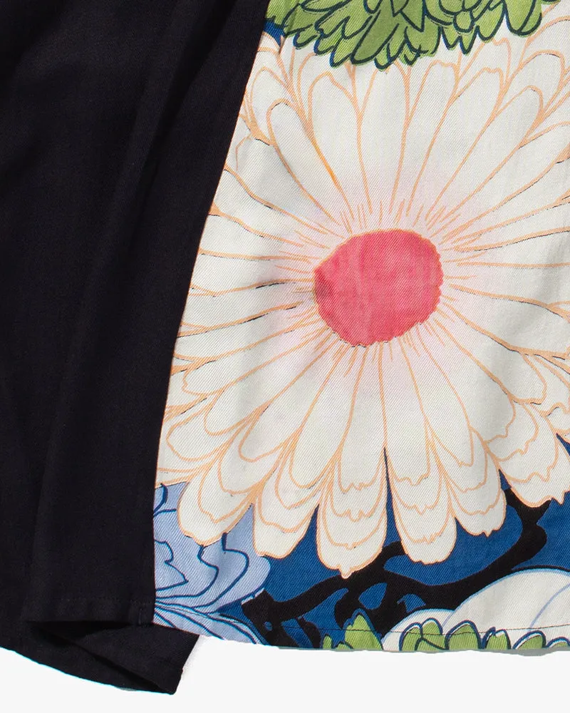 Wa-Modern Layered Tunic, Black with Multi Color Chrysanthemum sold by Kiriko product image thumbnail 5