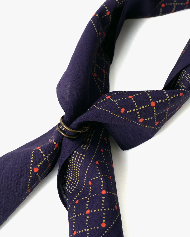 Kiriko Original Screen Printed, Custom-Dyed Bandana, Katazome - Navy sold by Kiriko product image thumbnail 4