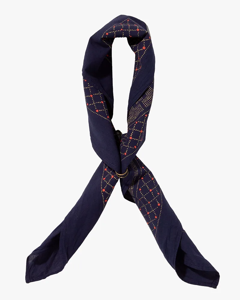 Kiriko Original Screen Printed, Custom-Dyed Bandana, Katazome - Navy sold by Kiriko product image thumbnail 3