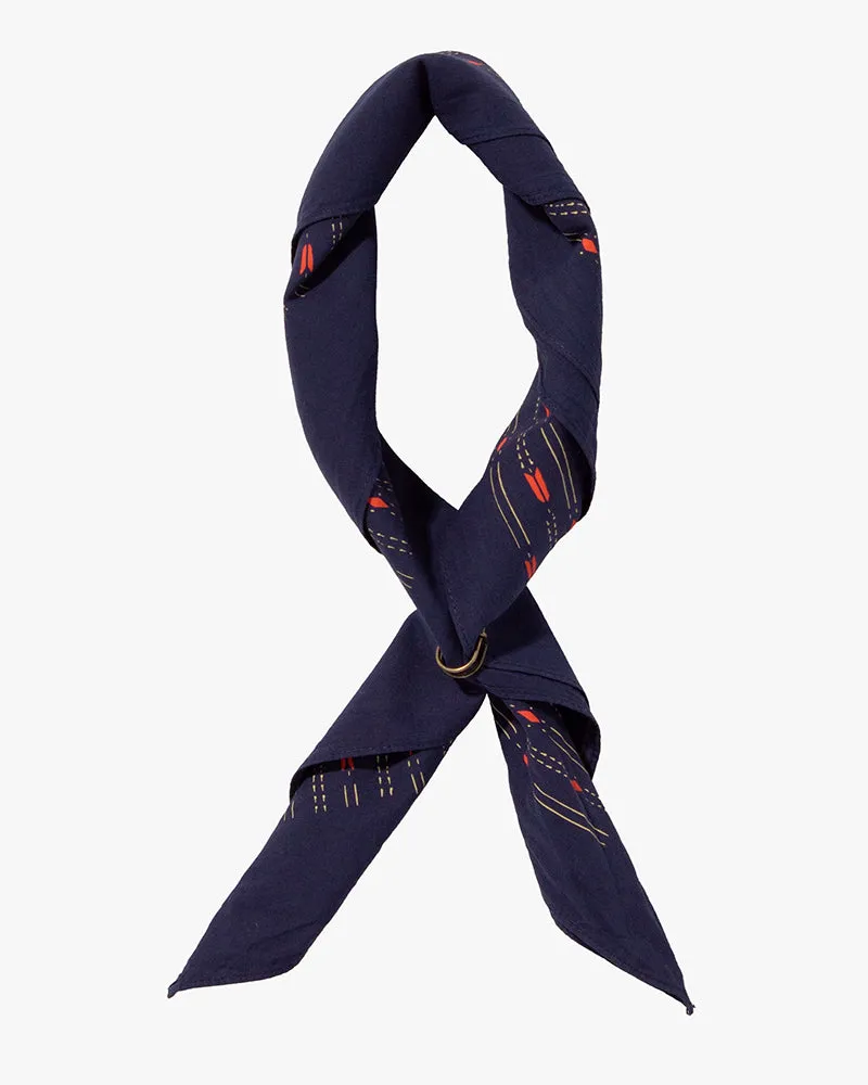 Kiriko Original Screen Printed, Custom-Dyed Bandana, Yagasuri - Navy sold by Kiriko product image thumbnail 3