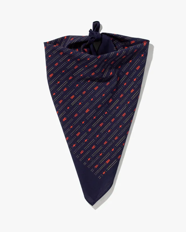 Kiriko Original Screen Printed, Custom-Dyed Bandana, Yagasuri - Navy sold by Kiriko