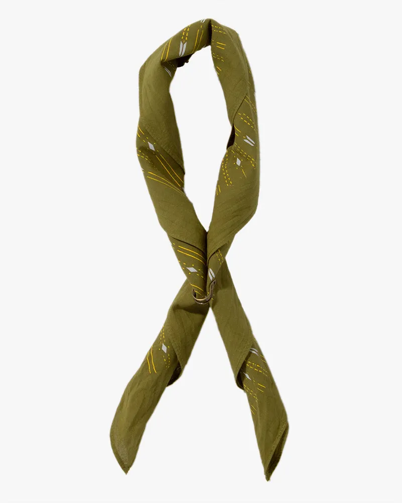 Kiriko Original Screen Printed, Custom-Dyed Bandana, Yagasuri - Green sold by Kiriko product image thumbnail 3