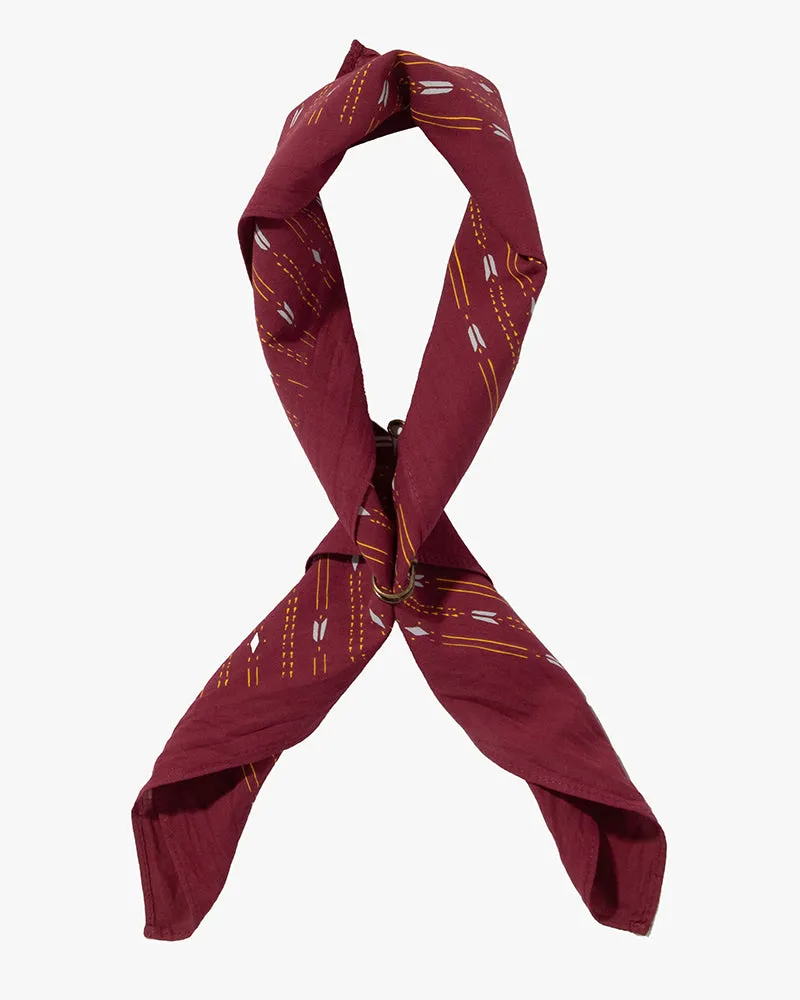 Kiriko Original Screen Printed, Custom-Dyed Bandana, Yagasuri - Red sold by Kiriko product image thumbnail 3