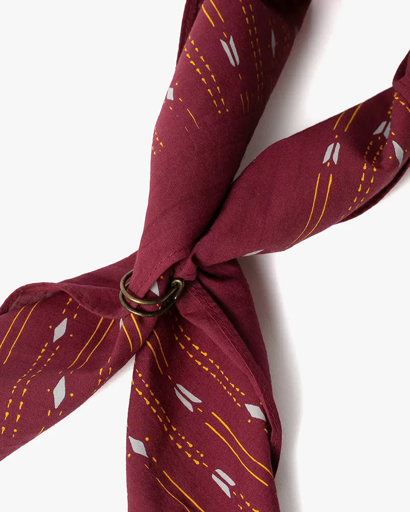 Kiriko Original Screen Printed, Custom-Dyed Bandana, Yagasuri - Red sold by Kiriko product image thumbnail 4